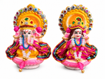 Royal Vinayagar & Lakshmi Pair Kolu Statues | Traditional Handmade Pooja Décor | Festive Home Decoration[6INCH=H*L=6*3.5]