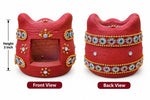 Royal Traditional Terracotta Stone Work Tiny Stove | Handmade Clay Cooking Stove | Ethnic Indian Kitchen Décor