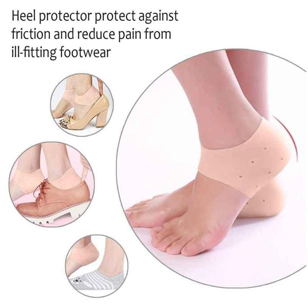 Anti-Crack Silicone Gel Heel PadAnti-Crack Silicone Gel Heel Pad – Moisturizing Heel Protector Socks for Dry, Cracked Feet & Foot Pain Relief
