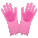 Gloves-Silicone Dish Washing Gloves, Silicon Cleaning Gloves, Silicon Hand Gloves for Kitchen Dishwashing and Pet Grooming, Heat Resistant Gloves (Multicolor, Set of 1)