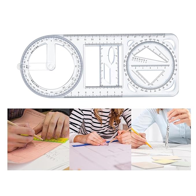 Multifunctional Geometric Ruler Mathematics Drawing Template for Woodworking Style A.Mathematics drawing template