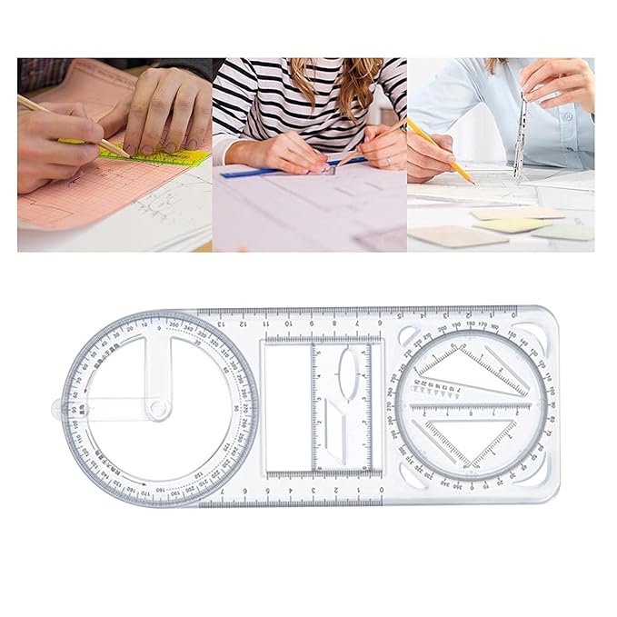 Multifunctional Geometric Ruler Mathematics Drawing Template for Woodworking Style A.Mathematics drawing template