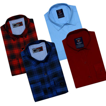 Combo of 4 Casual Shirts for Men (Multicolor, S)