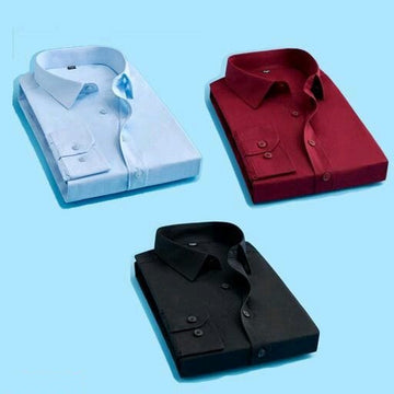Combo of 3 Casual Men's Shirts (Multicolor, S)