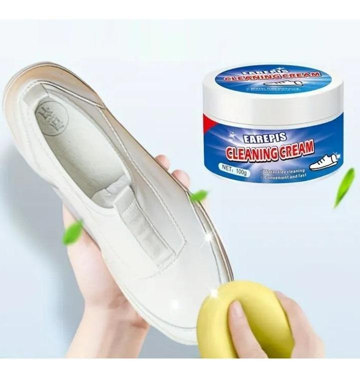 Multipurpose Whitening Cleaning Cream with Sponge.Kitchen, Bathroom & Tile Cleaner with Scrub Sponge.Deep Cleaning & Surface Whitening.