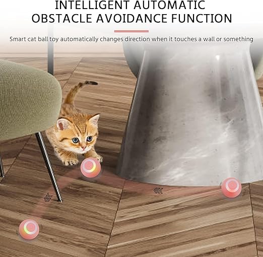 Cat Toy Ball Intelligent Funny Cat Ball 360 Degree (Pack of - 1)Perfect for indoor cats, kittens, and small pets, it encourages exercise and reduces boredom with unpredictable movement and hands-free fun.
