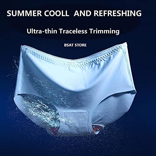 Women's Ice Silk Blend Invisible Lines No Show Hipster Panty (Pack of 1) (Multicolor, S)