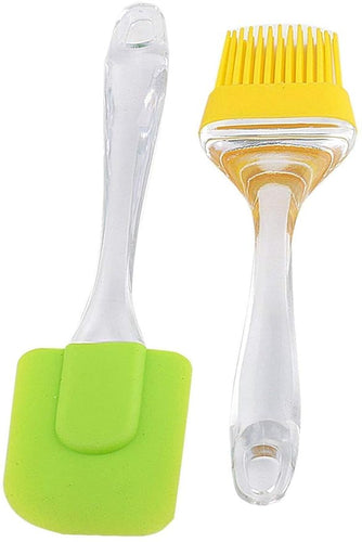 Ilicone Spatula And Pastry Brush for Cake Mixer, Decorating, Cooking, Baking And glazing(Multicolour, Standard Size)