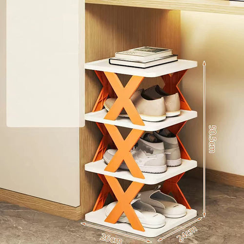 Foldable Shoe Rack (Multicolor).Multicolor Foldable Shoe Stand – Space Saving Footwear Storage