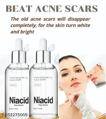 Niacid Face Serum -Skin Brightening & Anti-Aging Formula Repairs and Hydrates (Pack of 2)