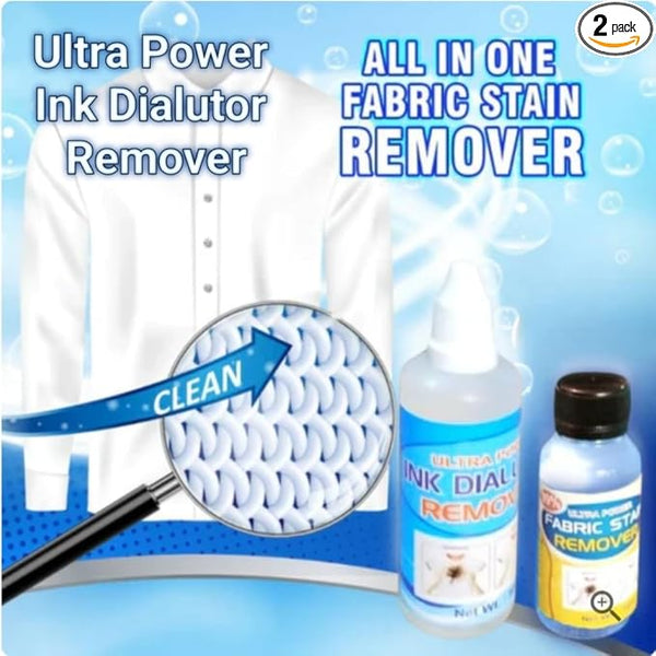 All In One Fabric Stain Remover And Ultra Power Ink Diluter Remover (Pack of 2 Bottle 50ml Each)