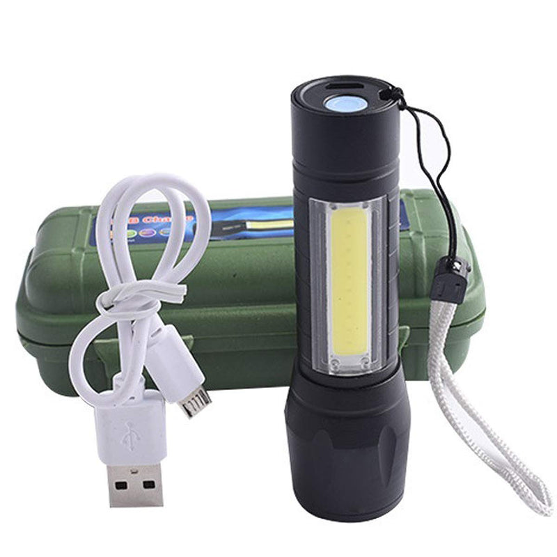 Charkee 3W 三合一手電筒，適用於露營、健行、釣魚，可充電，附 USB 充電線和充電盒