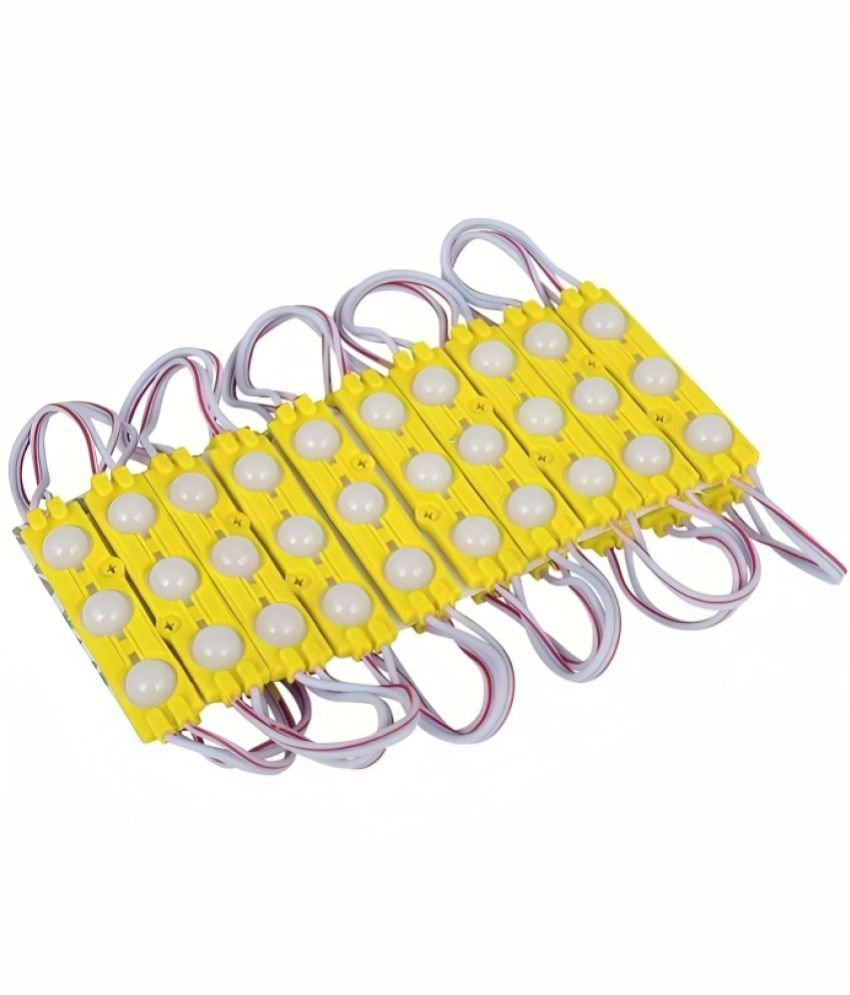 Charkee Yellow 3LED Strip 12V Waterproof 5730 LED SMD Pack of 20.Yellow LED Module Strip 12V Waterproof for Outdoor & Indoor Use