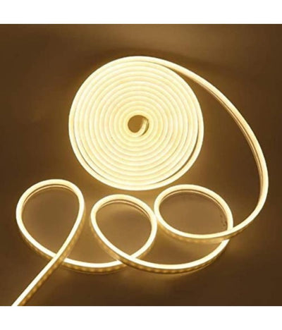 Charkee Off White 5 m Gold Steady Strip Rice Lights.Decorative LED String Lights for Home & Festive.