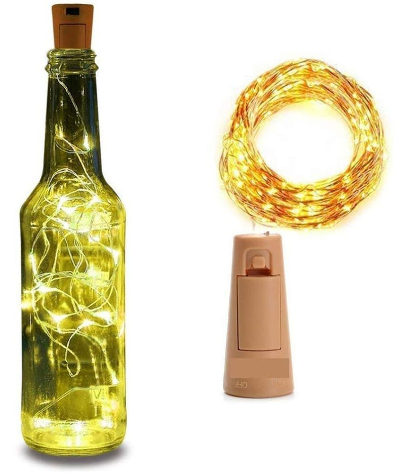 Charkee 20 LED Wine Bottle Cork Lights Copper Wire String Lights, 2M/7.2FT Battery Operated.2M Copper Wire Battery Operated String Lights for Decoration.