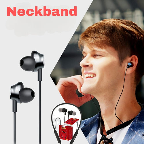 Charkee NB-804 Wireless Neckband In-Ear Earphones – Up to 20 Hours Playtime with Music & Call Controls (Black)