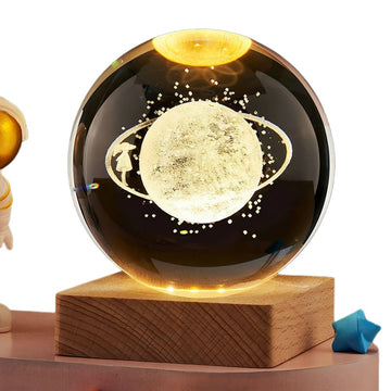 Charkee 0.5W 3D 星空水晶球夜燈創意雕刻美學球調光夜燈
