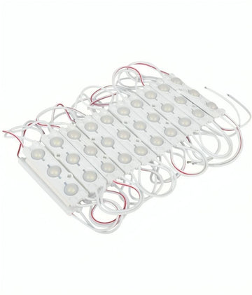 Charkee White 3LED Strip 12V Waterproof Pack of 20.Charkee White 12V Waterproof 3 LED Module Pack of 20 – Bright Sign Board & Decorative Lighting