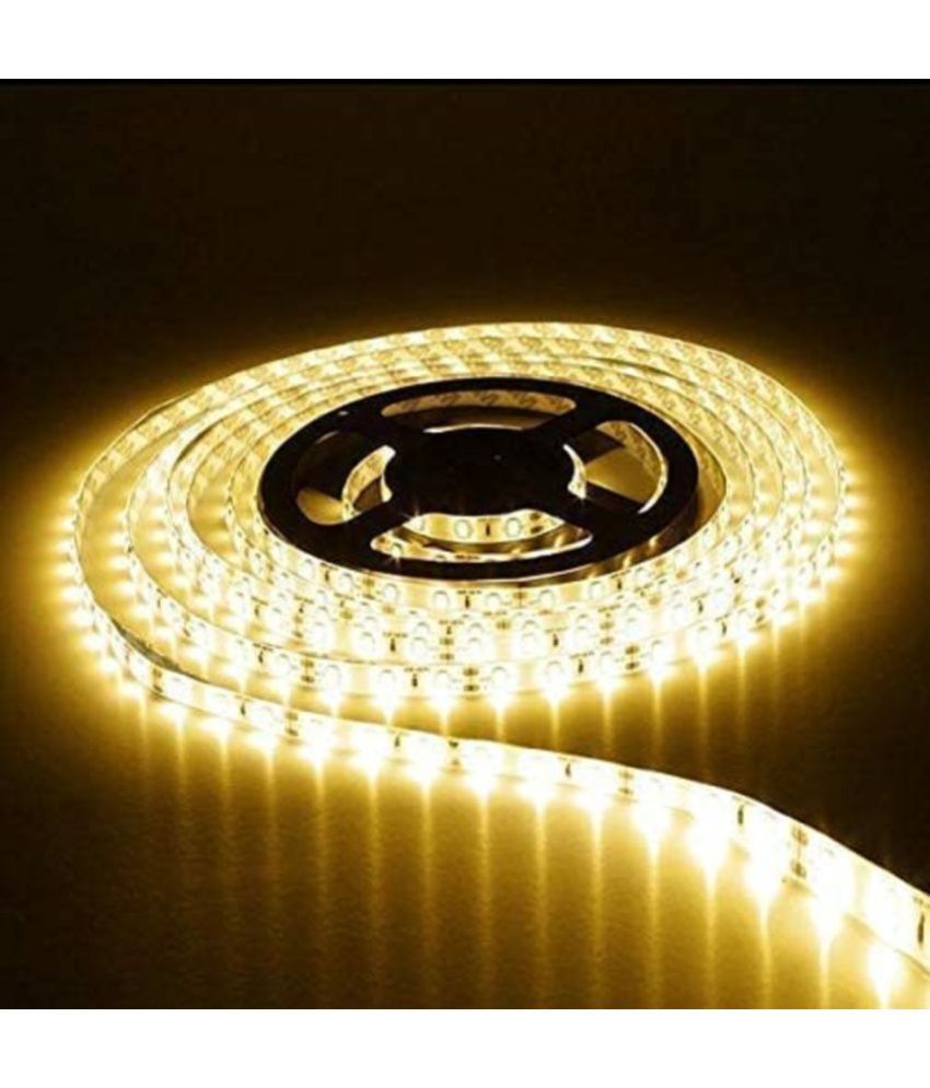 Charkee Yellow 5 mtr Warm White Colour Strip Light | 120 LEDs.Charkee Yellow 5M Warm White Strip Light with 120 LEDs – Decorative & Ambient Lighting