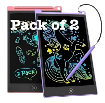 Charkee LCD Writing Tablet 8.5 Inch (Pack of 2) – Electronic Writing & Drawing Doodle Board for Kids & Adults | Reusable Paperless Learning & Memo Pad