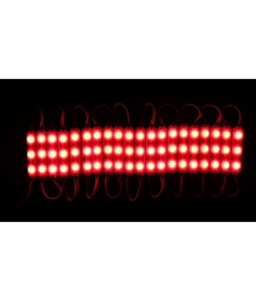 Charkee Red 3LED Strip 12V Waterproof Pack of 20.Red LED Module 12V Waterproof – Ideal for Sign Boards & Decoration