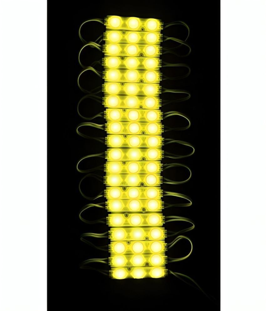 Charkee Yellow 3LED Strip 12V Waterproof 5730 LED SMD Pack of 20.Yellow LED Module Strip 12V Waterproof for Outdoor & Indoor Use