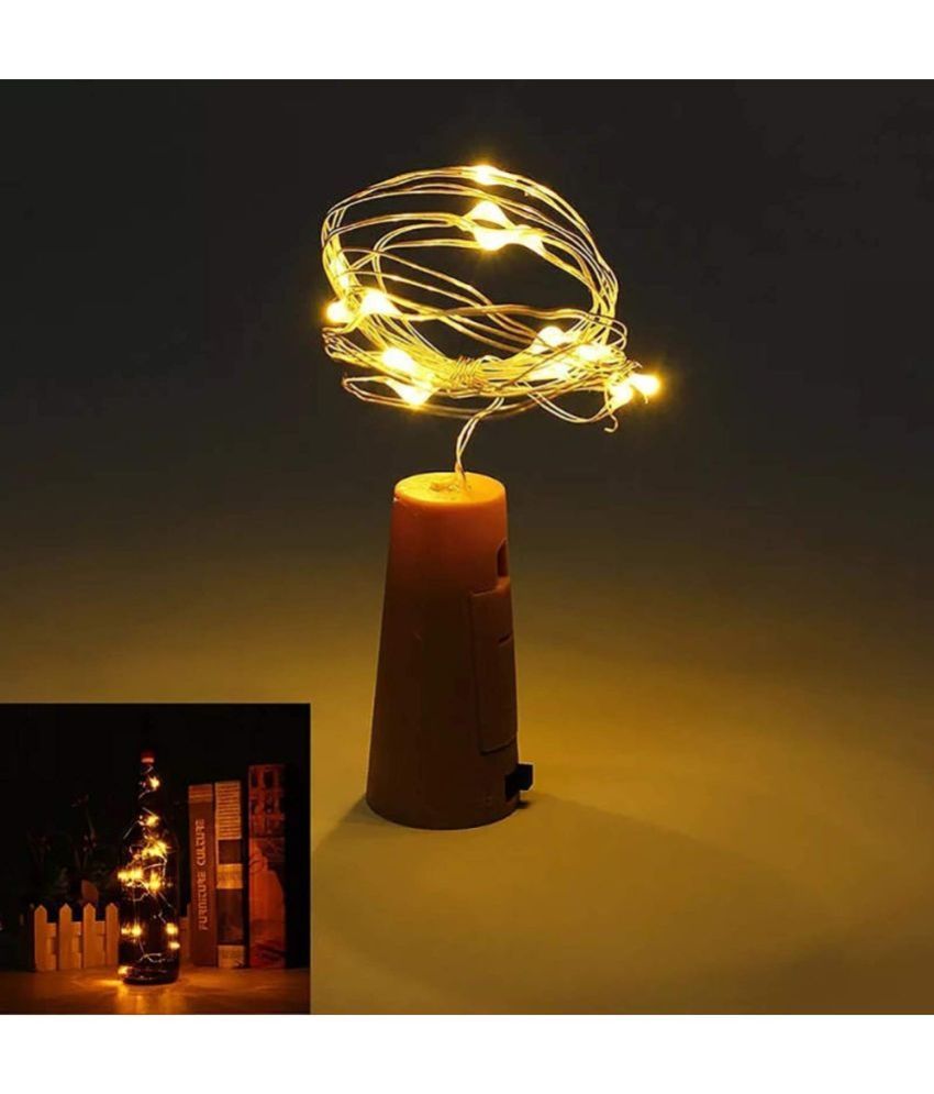 Charkee 20 LED Wine Bottle Cork Lights Copper Wire String Lights, 2M/7.2FT Battery Operated.2M Copper Wire Battery Operated String Lights for Decoration.