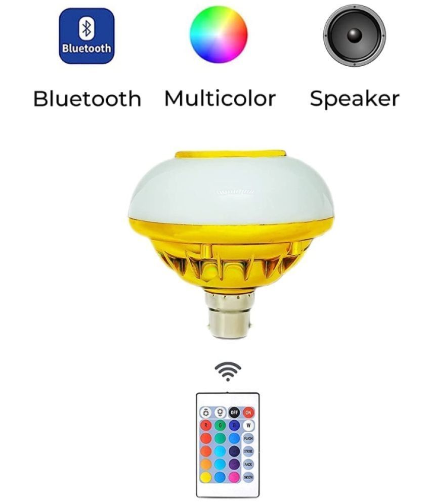 Charkee Multicolor Bluetooth Speaker Music Bulb Light with Remote.Multicolor Smart Speaker Bulb Light for Party & Home Decor