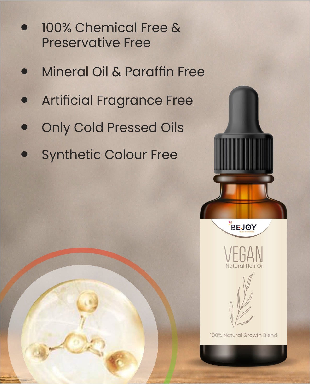 Vegan Natural Hair Oil.Vegan Natural Hair Oil – Herbal Nourishing Oil for Hair Growth & Scalp Care