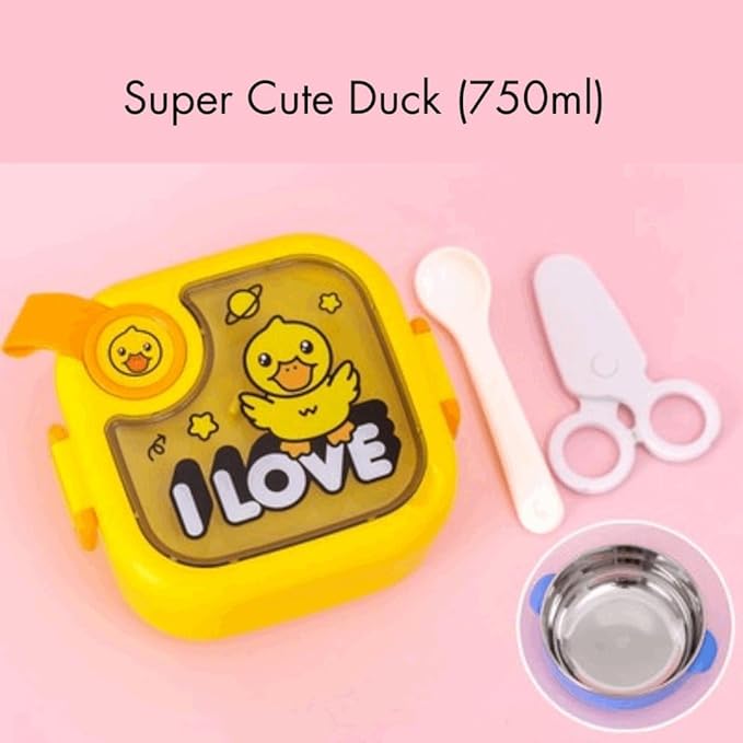 Baby Food Box with Spoon & Scissor | BPA Free Baby Feeding Storage Container with Cutter – Safe & Travel Friendly