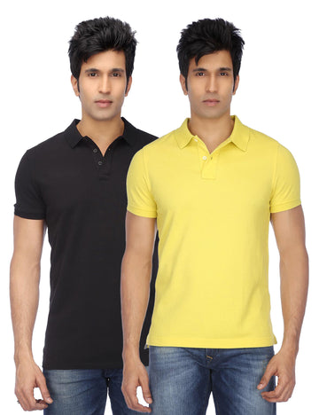 Ketex Cotton Blend Half Sleeves Polo Tshirt (Pack of 2)