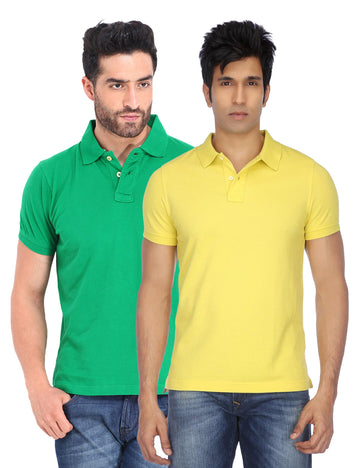 Ketex Cotton Blend Half Sleeves Polo Tshirt (Pack of 2)