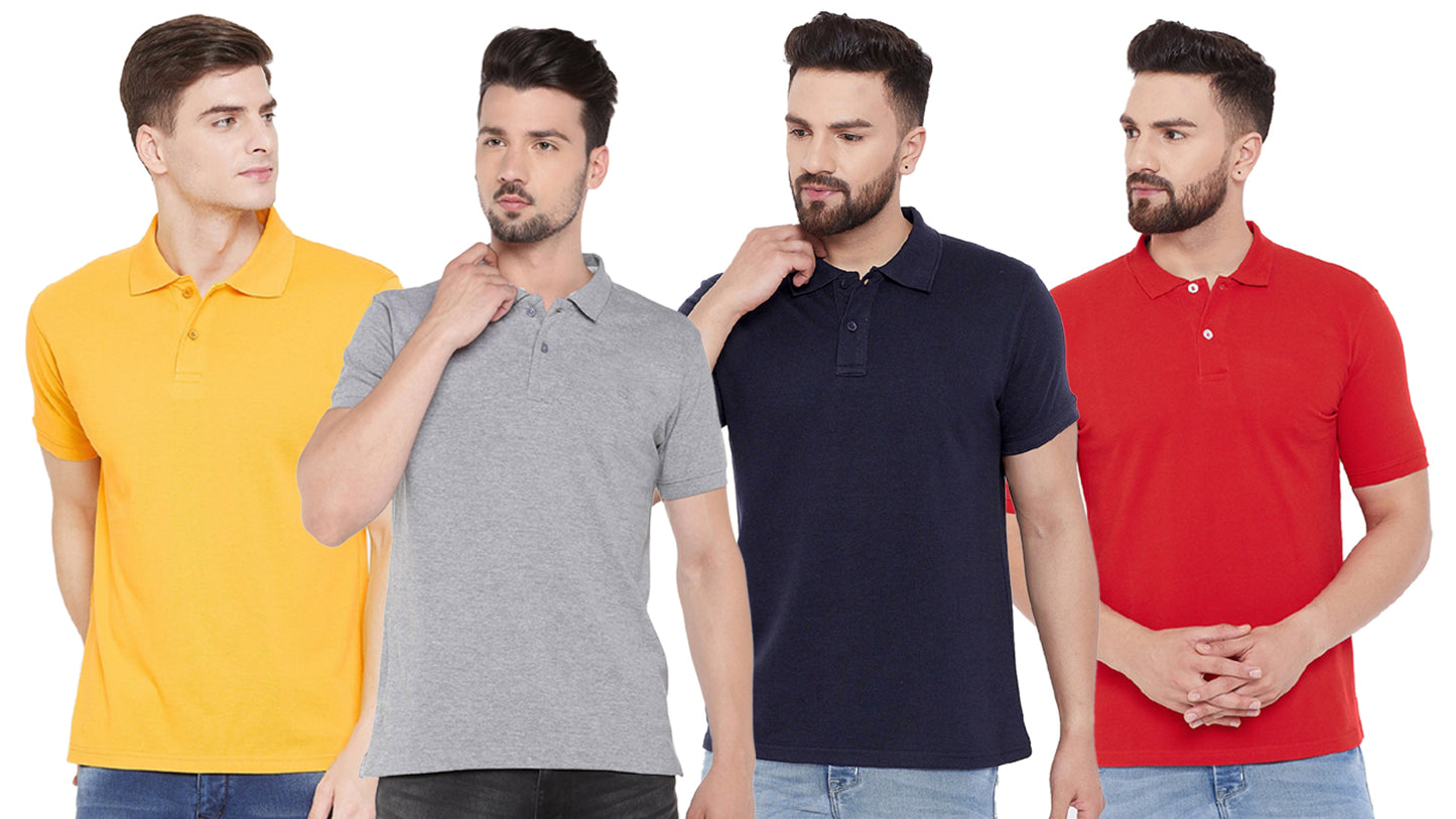 Ketex Cotton Blend Half Sleeves Polo Tshirt (Pack of 4)