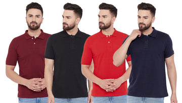 Ketex Cotton Blend Half Sleeves Polo Tshirt (Pack of 4)