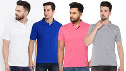 Ketex Cotton Blend Half Sleeves Polo Tshirt (Pack of 4)
