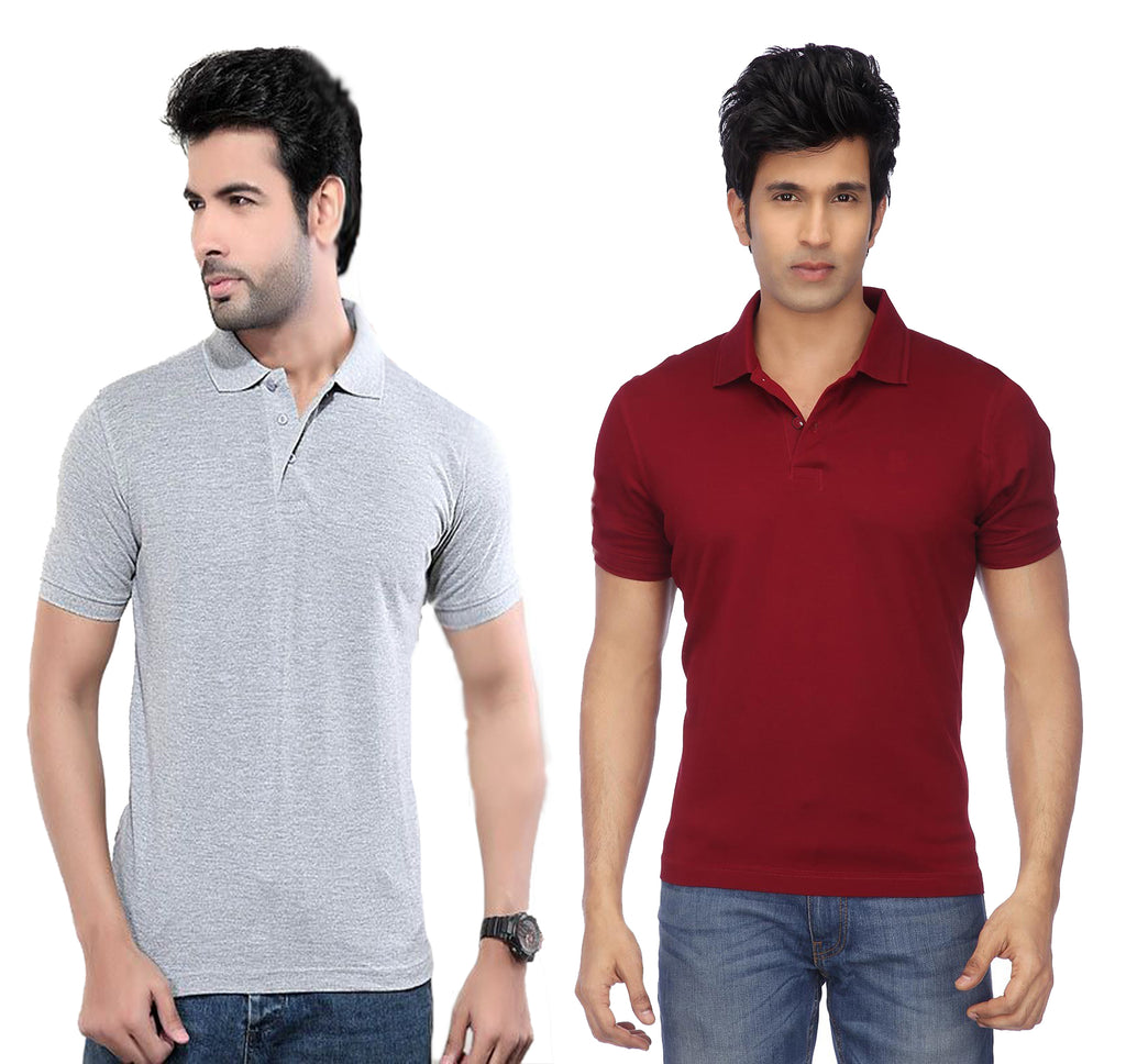 Ketex Cotton Blend Half Sleeves Polo Tshirt (Pack of 2)