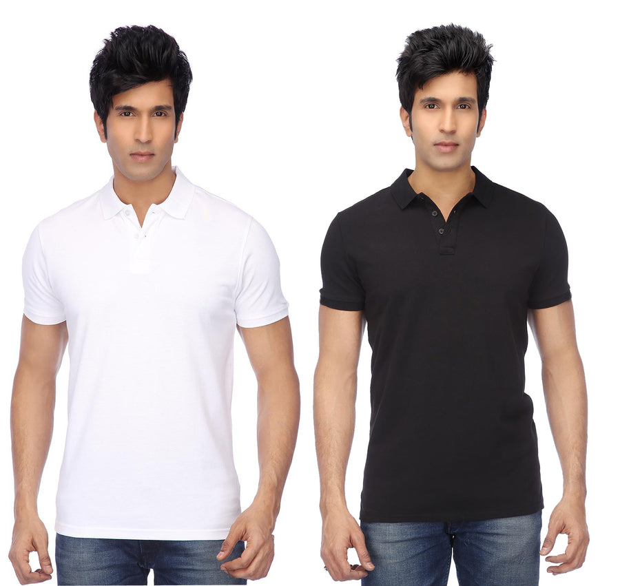 Ketex Cotton Blend Half Sleeves Polo Tshirt (Pack of 2)