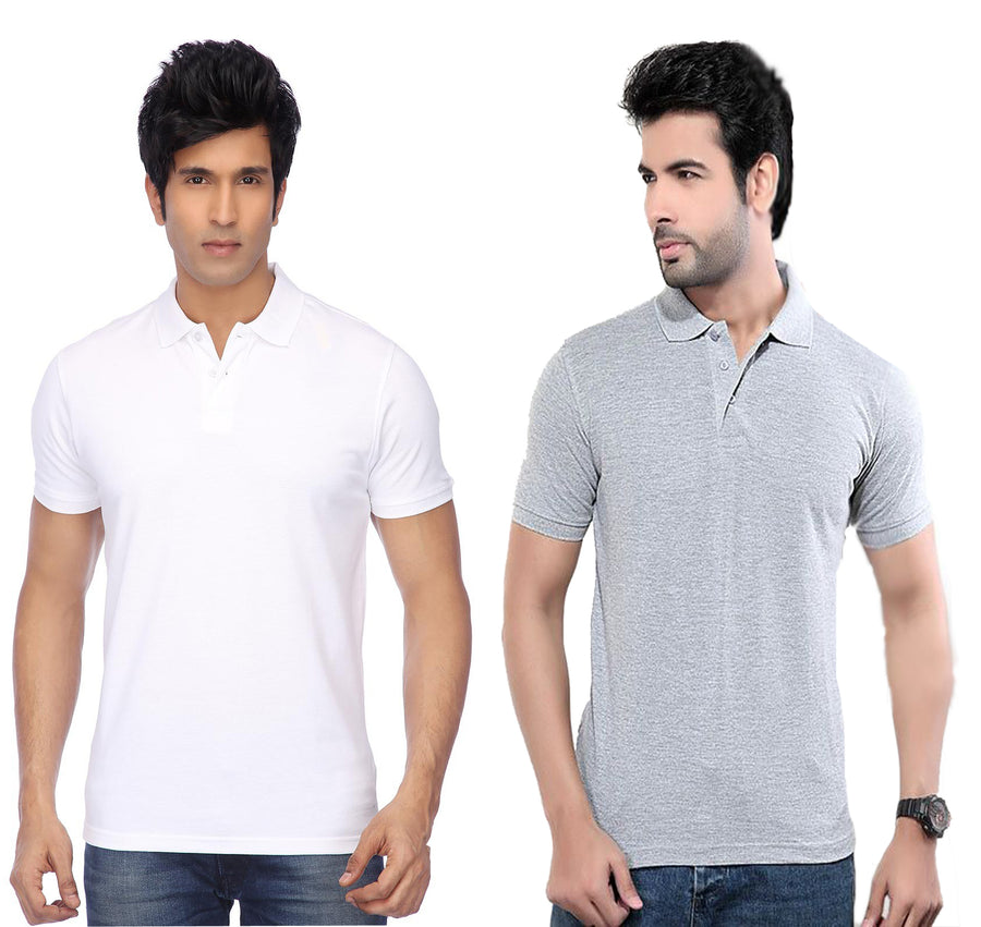 Ketex Cotton Blend Half Sleeves Polo Tshirt (Pack of 2)