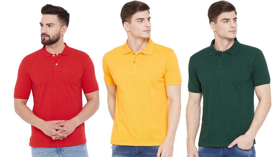 Ketex Cotton Blend Half Sleeves Polo Tshirt (Pack of 3)