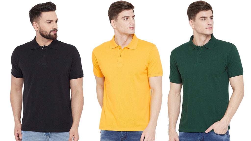 Ketex Cotton Blend Half Sleeves Polo Tshirt (Pack of 3)