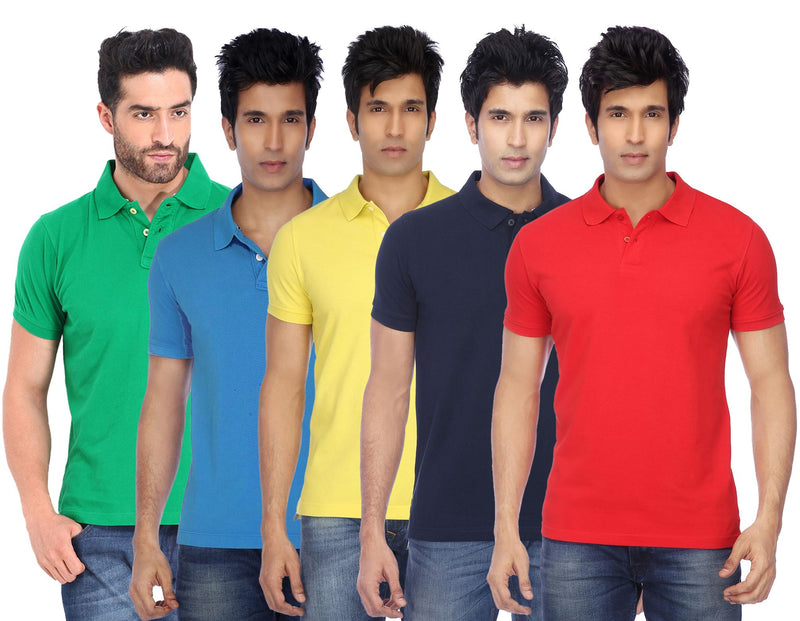 Ketex Cotton Blend Half Sleeves Polo Tshirt (Pack of 5)