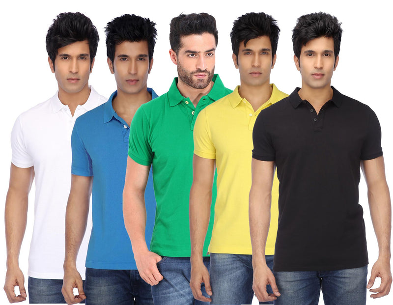 Ketex Cotton Blend Half Sleeves Polo Tshirt (Pack of 5)