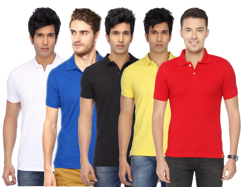 Ketex Cotton Blend Half Sleeves Polo Tshirt (Pack of 5)