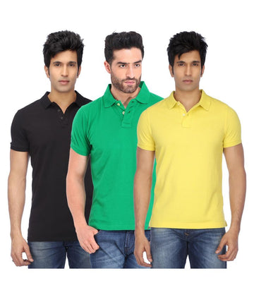 Ketex Cotton Blend Half Sleeves Polo Tshirt (Pack of 3)
