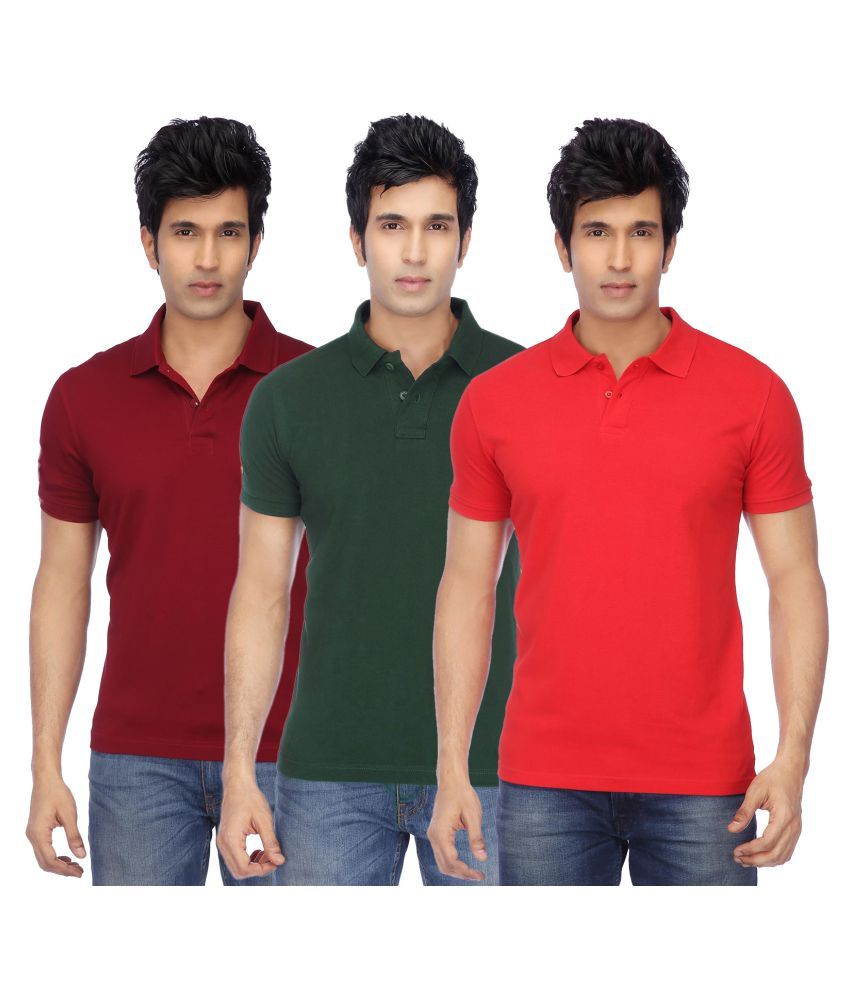 Ketex Cotton Blend Half Sleeves Polo Tshirt (Pack of 3)