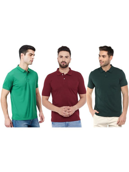 Ketex Cotton Blend Half Sleeves Polo Tshirt (Pack of 3)