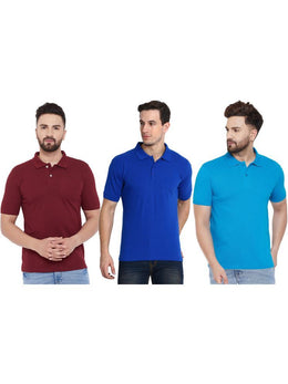 Ketex Cotton Blend Half Sleeves Polo Tshirt (Pack of 3)