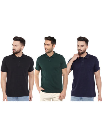 Ketex Cotton Blend Half Sleeves Polo Tshirt (Pack of 3)