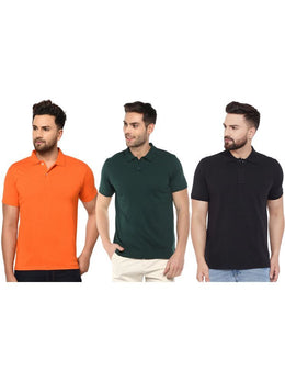 Ketex Cotton Blend Half Sleeves Polo Tshirt (Pack of 3)