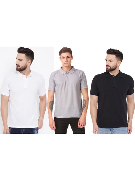 Ketex Cotton Blend Half Sleeves Polo Tshirt (Pack of 3)
